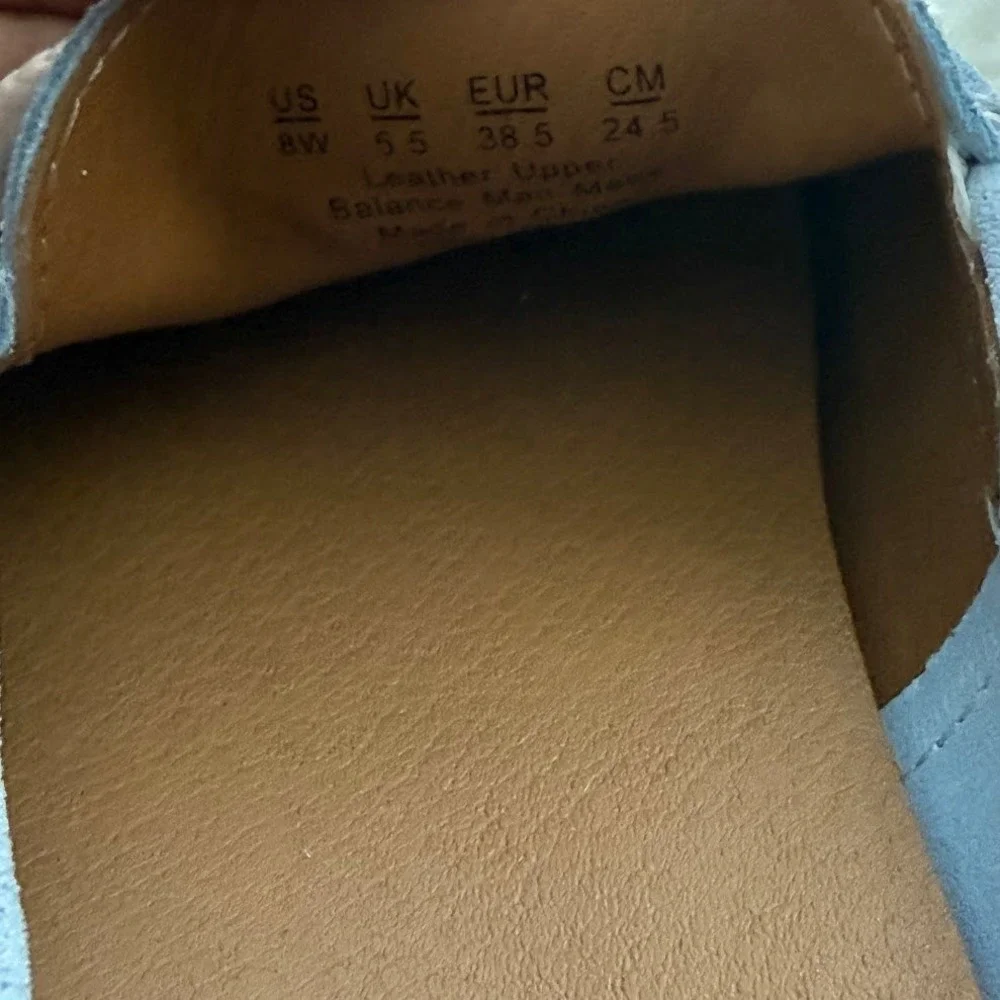 Naturalizer Womens 8W Keelboat Ice Blue Leather Boat Shoe Loafers J4686L5401